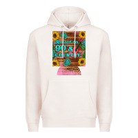 Pale Pink raised 90's country guitar cactus sunflower's 12 oz can cooler (regula Premium Hoodie - Artiststas