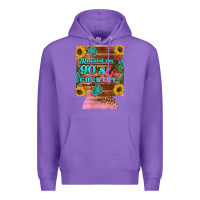 Purple raised 90's country guitar cactus sunflower's 12 oz can cooler (regula Premium Hoodie - Artiststas