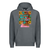Rock raised 90's country guitar cactus sunflower's 12 oz can cooler (regula Premium Hoodie - Artiststas
