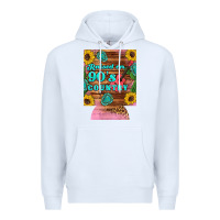 White raised 90's country guitar cactus sunflower's 12 oz can cooler (regula Premium Hoodie - Artiststas
