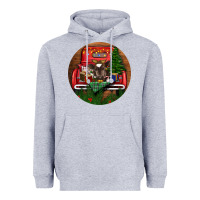 Heather Grey Baby Cow Christmas Heavyweight Hoodie - RanaPortraitStore