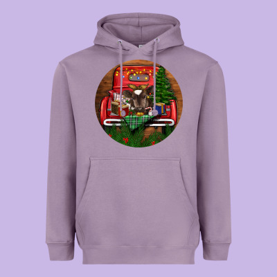 Heavyweight Hoodie Baby Cow Christmas