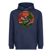 Navy Baby Cow Christmas Heavyweight Hoodie - RanaPortraitStore