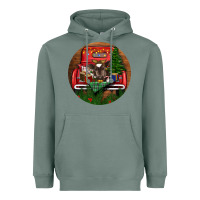 Sage Baby Cow Christmas Heavyweight Hoodie - RanaPortraitStore