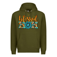 Army Green blessed mom with gemstone Premium Hoodie - AdoDesignShop