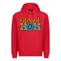Red blessed mom with gemstone Premium Hoodie - AdoDesignShop