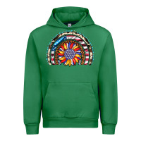Emerald sunflower american flag leopard gemstone cowhide rainbow Urban Hoodie - Artiststas