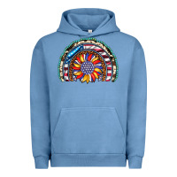 Pigment Pebble Blue sunflower american flag leopard gemstone cowhide rainbow Urban Hoodie - Artiststas