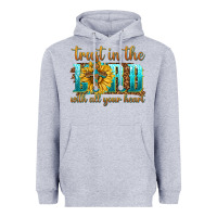 Heather Grey trust in the lord with all your heart Heavyweight Hoodie - texasbilliewilder