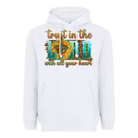 White trust in the lord with all your heart Heavyweight Hoodie - texasbilliewilder