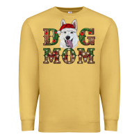 Antique Gold christmas  white shepherd dog mom Premium Sweatshirt - RanaPortraitStore
