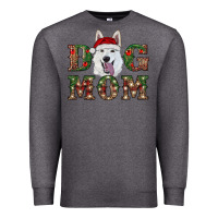 Charcoal Heather christmas  white shepherd dog mom Premium Sweatshirt - RanaPortraitStore