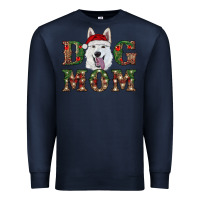 Navy christmas  white shepherd dog mom Premium Sweatshirt - RanaPortraitStore