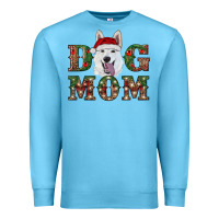 Ocean Blue christmas  white shepherd dog mom Premium Sweatshirt - RanaPortraitStore