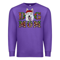 Purple christmas  white shepherd dog mom Premium Sweatshirt - RanaPortraitStore