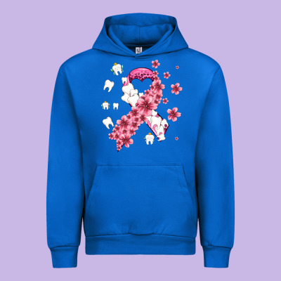 Teeth And Flower Cancer Ribbon Urban Hoodie Designed By Adodesignshop