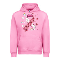 Fuchsia Pink teeth and flower cancer ribbon Urban Hoodie - AdoDesignShop