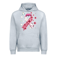 Heather Grey teeth and flower cancer ribbon Urban Hoodie - AdoDesignShop