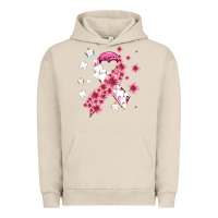 Pigment French Oak teeth and flower cancer ribbon Urban Hoodie - AdoDesignShop