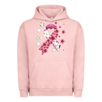 Pigment Salmon teeth and flower cancer ribbon Urban Hoodie - AdoDesignShop