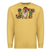 Antique Gold bulldog christmas joy Premium Sweatshirt - RanaPortraitStore