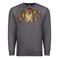 Charcoal Heather bulldog christmas joy Premium Sweatshirt - RanaPortraitStore