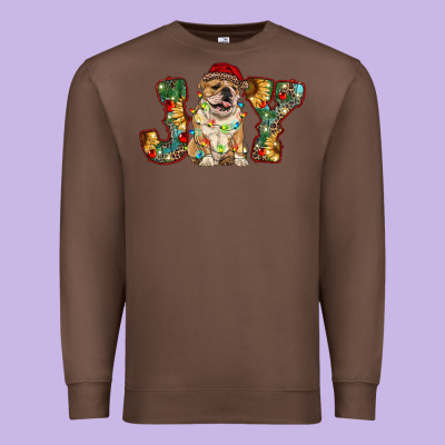 Bulldog Christmas Joy Premium Sweatshirt Designed By Ranaportraitstore