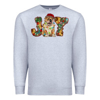 Heather Grey bulldog christmas joy Premium Sweatshirt - RanaPortraitStore