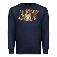 Navy bulldog christmas joy Premium Sweatshirt - RanaPortraitStore