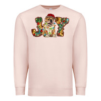 Pale Pink bulldog christmas joy Premium Sweatshirt - RanaPortraitStore