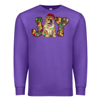 Purple bulldog christmas joy Premium Sweatshirt - RanaPortraitStore