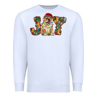 White bulldog christmas joy Premium Sweatshirt - RanaPortraitStore