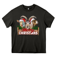 Asphalt Merry Christmas Goats Heavy Core Tee - LillyAllenDesigns