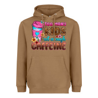 Toasted Coconut too many kids not enough caffeine Heavyweight Hoodie - Zillion Design Studio
