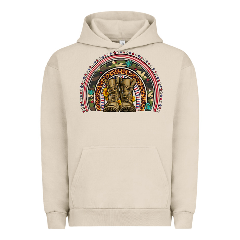 Soldier Boots Camouflage Leopard Gemstone Rainbow Urban Hoodie by Artiststas | Teevron