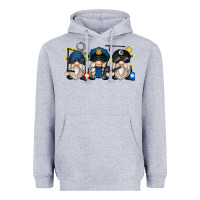 Heather Grey police gnomes Heavyweight Hoodie - Zillion Design Studio