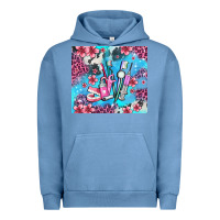 Pigment Pebble Blue dentist element with flowers Urban Hoodie - AdoDesignShop