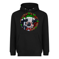 Black Baby Cow Christmas Heavyweight Hoodie - RanaPortraitStore