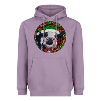 Lavender Baby Cow Christmas Heavyweight Hoodie - RanaPortraitStore