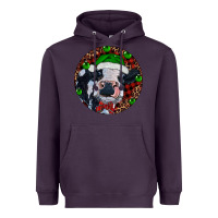 Plum Baby Cow Christmas Heavyweight Hoodie - RanaPortraitStore