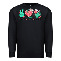 Black peace love nurse Premium Sweatshirt - texasbilliewilder