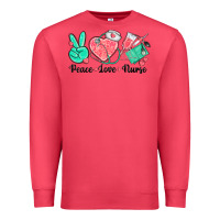 Cardinal peace love nurse Premium Sweatshirt - texasbilliewilder