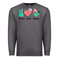 Charcoal Heather peace love nurse Premium Sweatshirt - texasbilliewilder