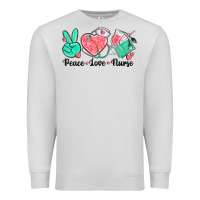 Dove Grey peace love nurse Premium Sweatshirt - texasbilliewilder