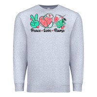 Heather Grey peace love nurse Premium Sweatshirt - texasbilliewilder