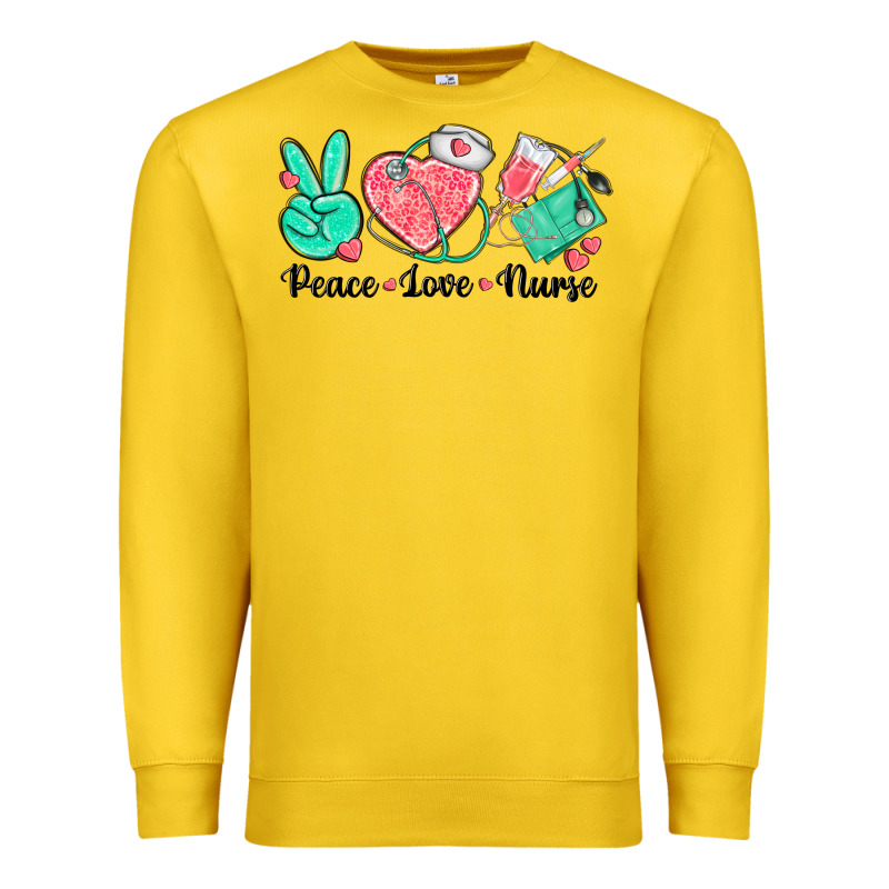 Peace Love Nurse Premium Sweatshirt by texasbilliewilder | Teevron