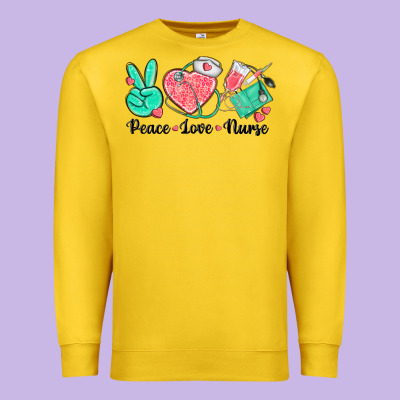 Peace Love Nurse Premium Sweatshirt Designed By Texasbilliewilder