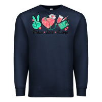 Navy peace love nurse Premium Sweatshirt - texasbilliewilder
