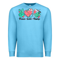 Ocean Blue peace love nurse Premium Sweatshirt - texasbilliewilder