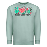Seafoam peace love nurse Premium Sweatshirt - texasbilliewilder